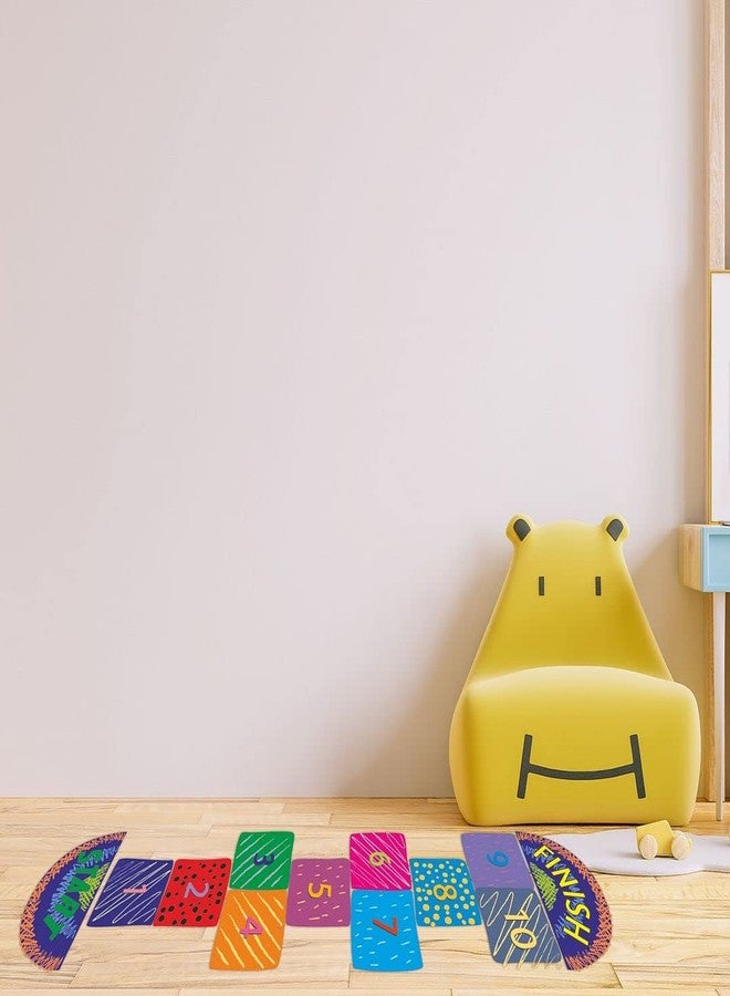 CVANU Creative Design of Hopscotch Game Stickers Number Jumping Grid Game Floor Decals PVC Vinyl for Children Living Room, Home and Nursery Classroom, Multicolour, Size (24x104.5) inch - Image 3
